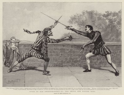 Typen van oude schermkunst II, het zwaard- en dolkduel door Percy Macquoid